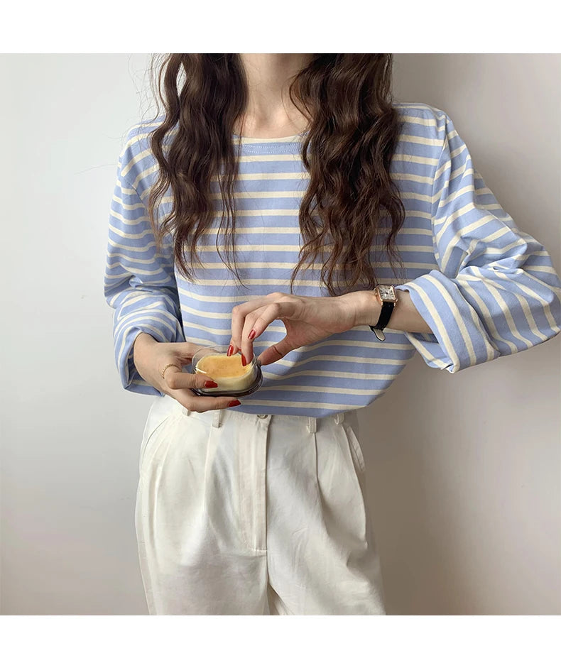 Striped Long Sleeve  T-shirt