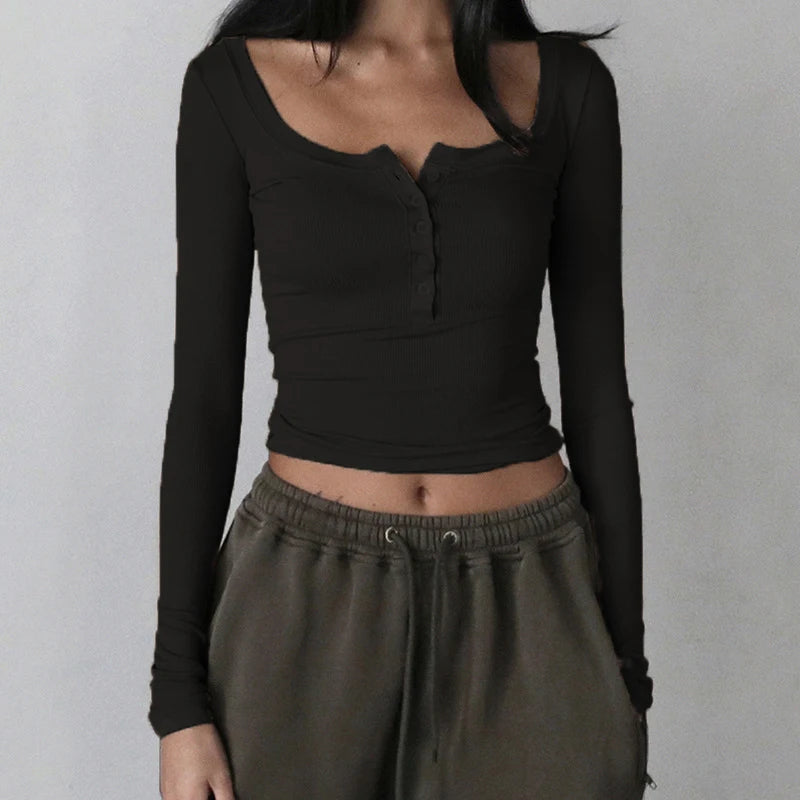 Long Sleeve Crop Tops