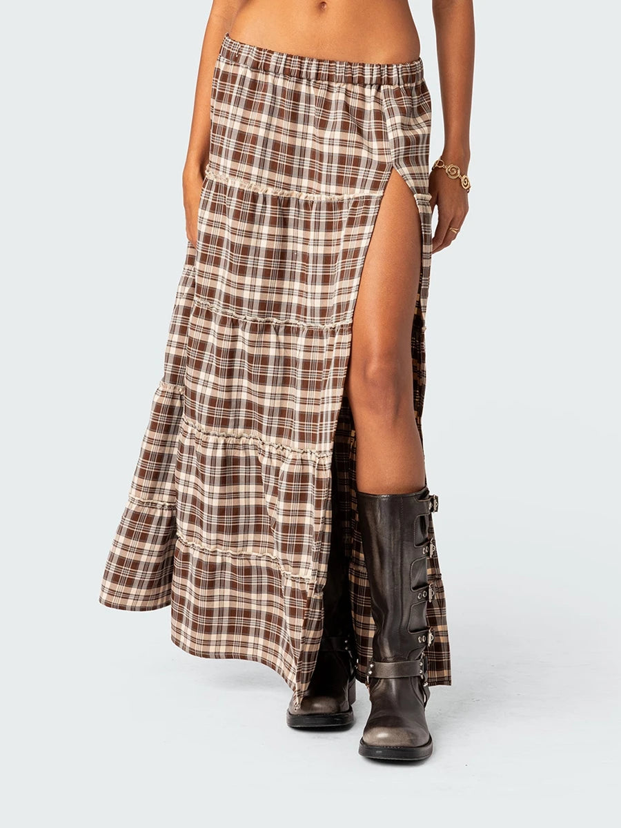 Plaid Long Skirts