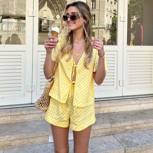 Plaid Yellow Summer Set