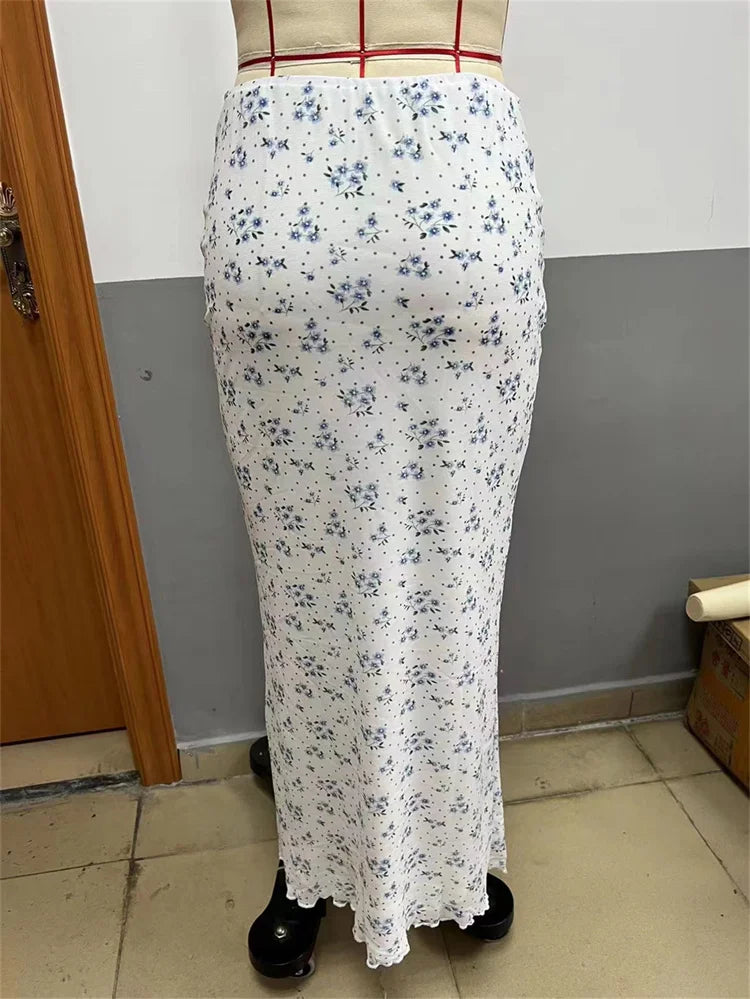 Floral Printed Long  Skirt