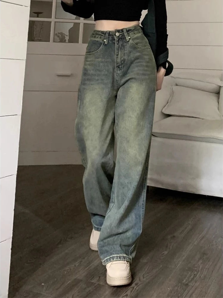 Wide Leg Blue Jeans