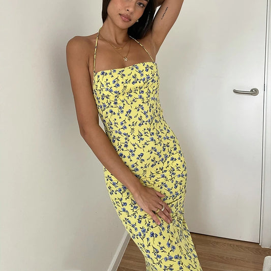 Yellow Floral Summer Dress