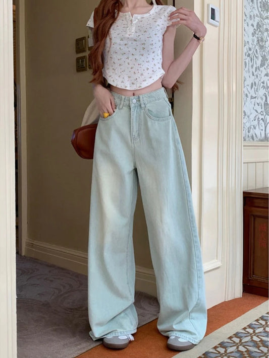 Vintage Bleached Wide-Leg Jeans