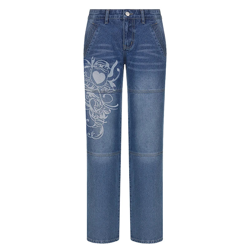 Wide Leg Designed Jeans