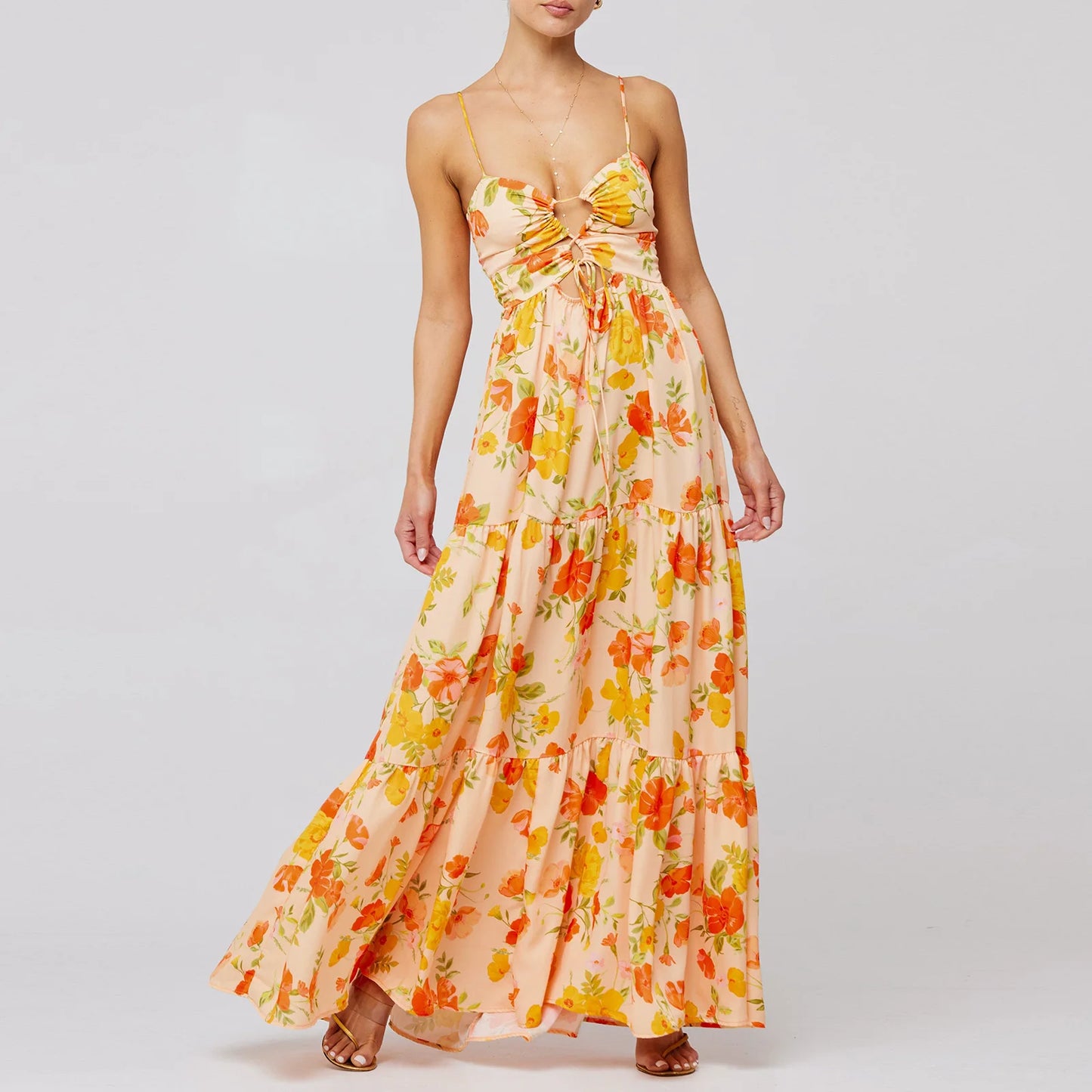 Light Floral Spaghetti Dress