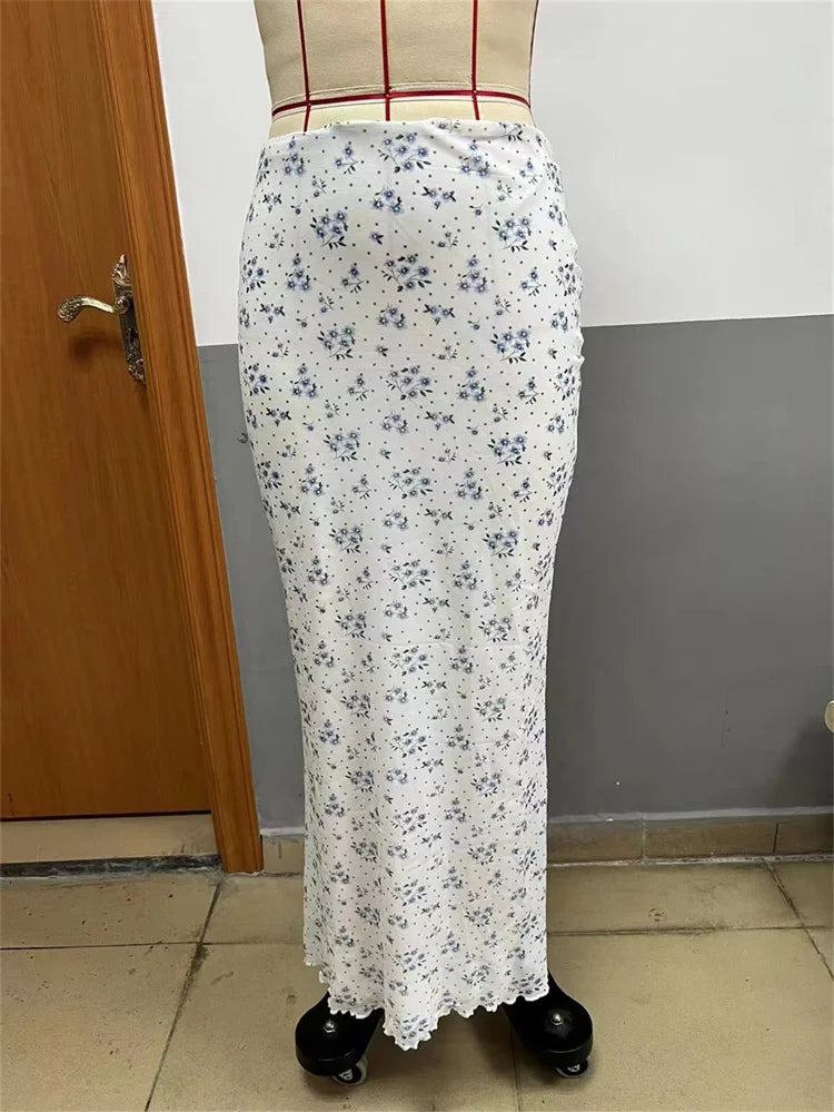 Floral Printed Long  Skirt