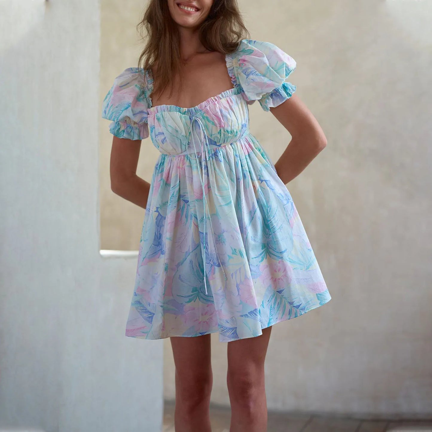 Light Puff Sleeve Dress