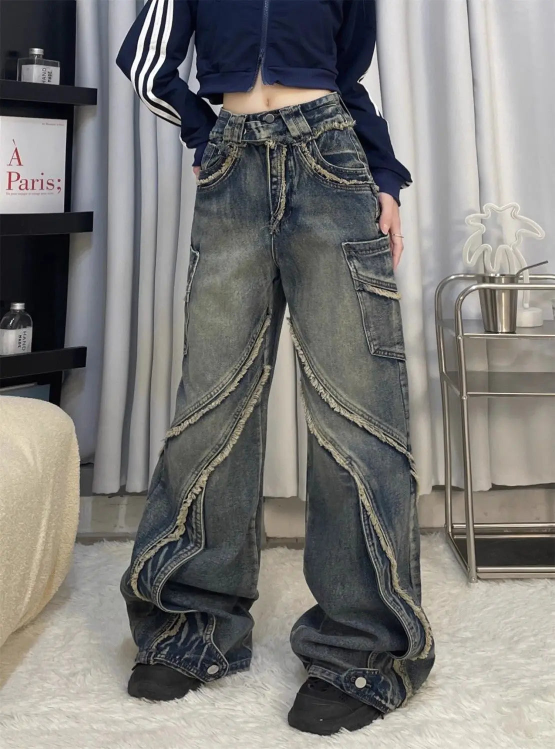 Patchwork Denim Pants