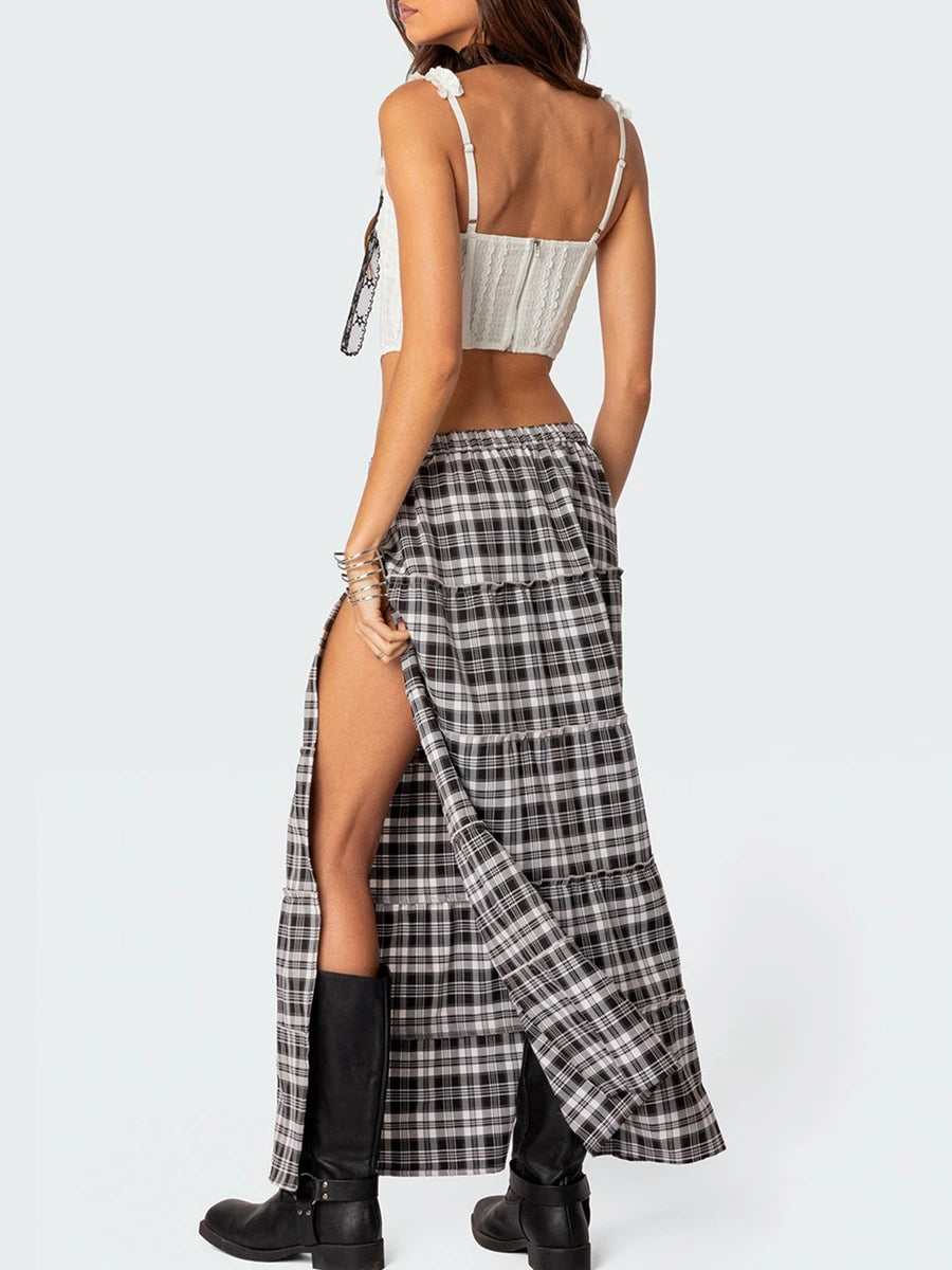 Plaid Long Skirts